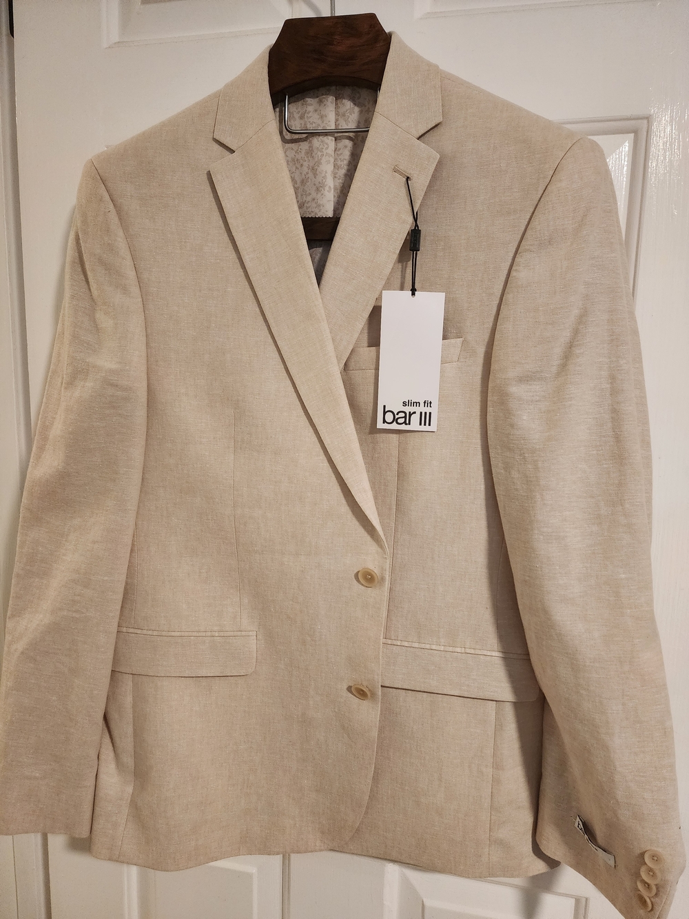 Bar III Beige Slim-Fit Women's Blazer Jacket - 46 R